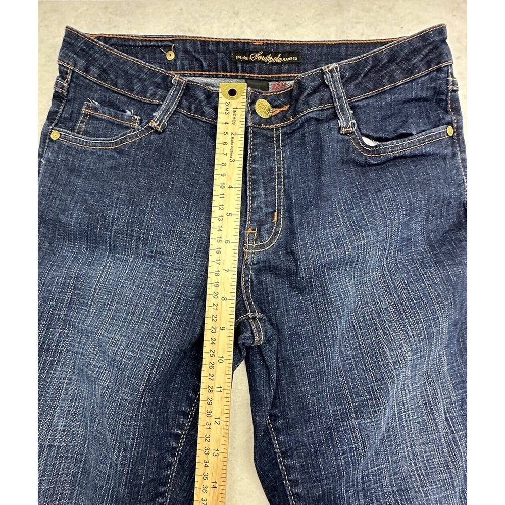 Southpole Jeans Co Womens Size 11 Dark Wash Blue Denim Zip Fly Bootcut Jeans - Picture 2 of 8